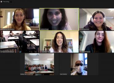 A screenshot of a virtual meeting with 8 participants
